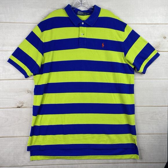 Polo Ralph Lauren Classic Fit Polo Mens XXL Colorful Striped Color Block Preppy - Picture 1 of 9